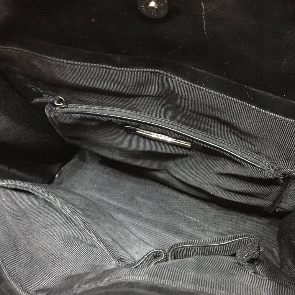 Elliot Lucca Black Leather Basket Weave Hand Bag - Picture 8 of 8